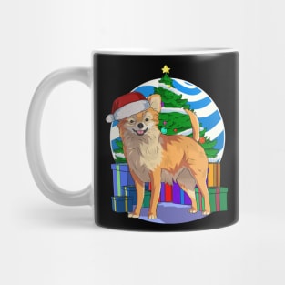 Long-Haired Chihuahua Dog Cute Santa Christmas Gift Mug